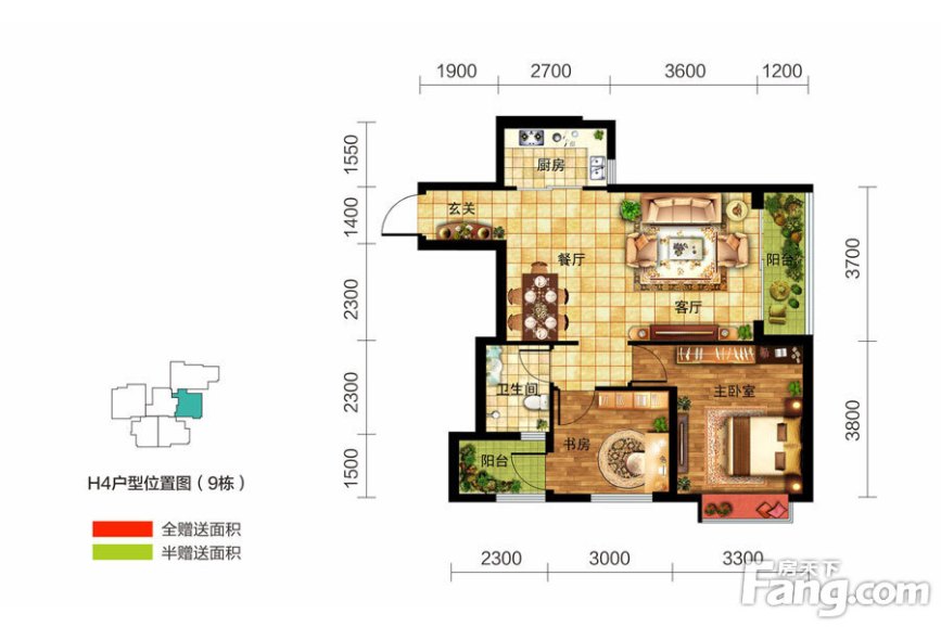 54㎡_惠丰瑞城户型图-大理搜房网