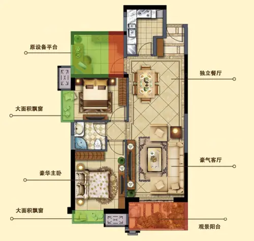 晋江万达广场户型图12#楼d-5户型89㎡3室2厅1卫1厨