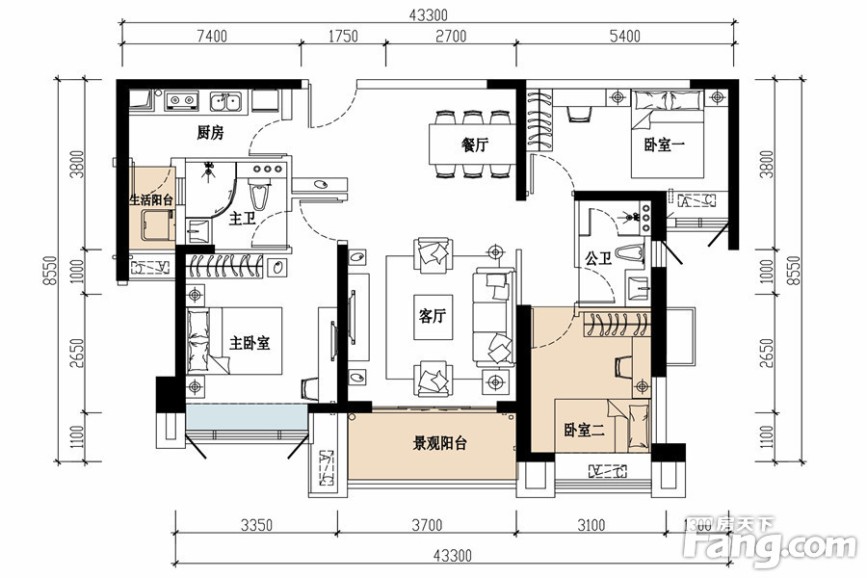 00㎡_海伦堡海伦湾别墅户型图-惠州搜房网