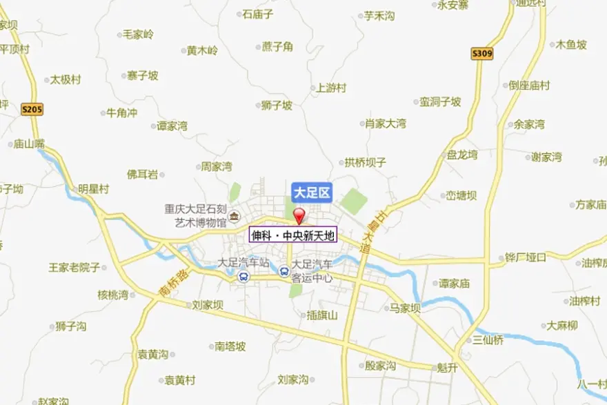 大足伸科·中央新天地交通图-大足房天下