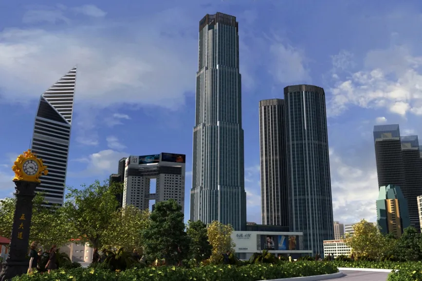 凯德国贸楼栋实景图(2015-10)-天津搜房网