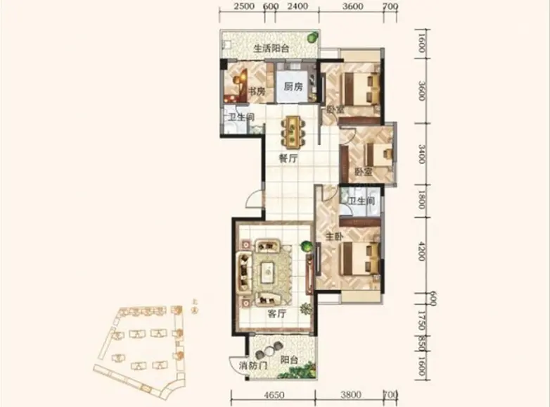 揭阳新房 普宁市楼盘 盈泰华府 户型图                       1