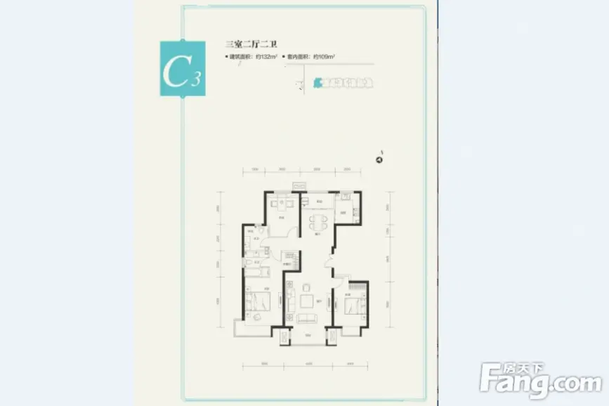 00㎡_冠城大通百旺府户型图-北京搜房网