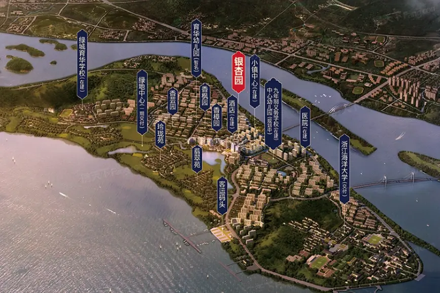 绿城长峙岛银杏园区位图-舟山搜房网