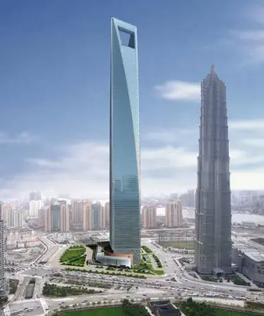 共101层的上海环球金融中心将超过毗邻的上海东方明珠和金茂大厦,成为