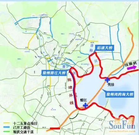 沿海大通道陈埭外线通车 首条环湾快速通道成型