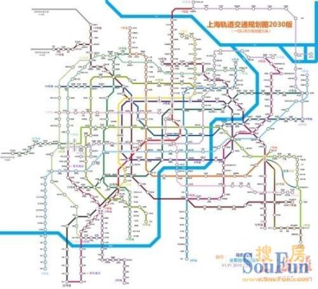 上海地铁规划图2020,2030年高清及12-21号线线路图