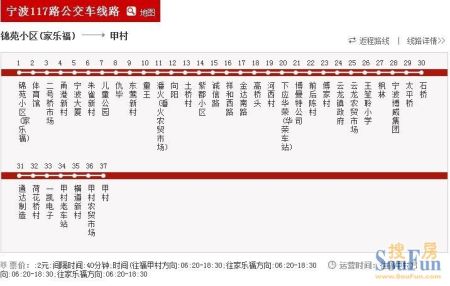 宁波117路公交车线路