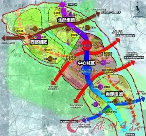 南沙新区空间结构规划图