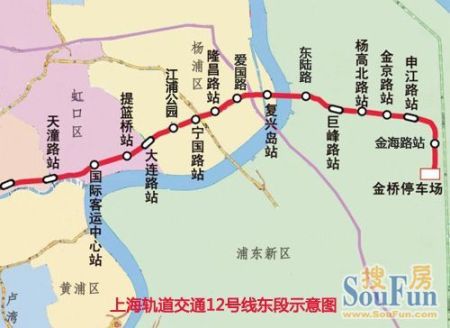 上海地铁12号线东段示意图