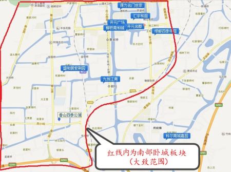 通惠路以西,风情大道以东,绕城以北区域规划为南部卧城