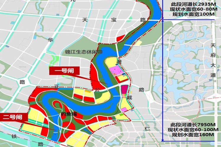 "一带":即锦江生态带,位于天府新城锦江沿线,规划