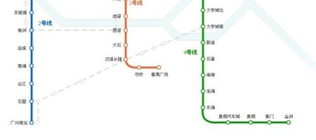 而按照流传的广州地铁2020年规划图, 番禺区将在原有2,3,4号线上