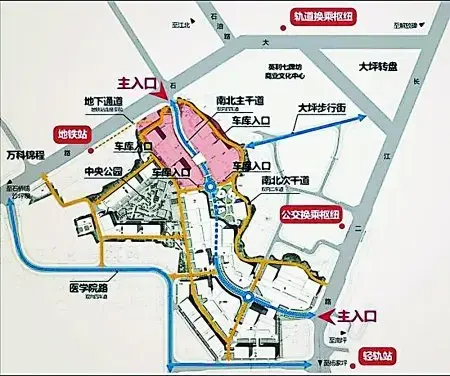 你会发现“经纬”相交之地正是渝中区大坪,石油路区域