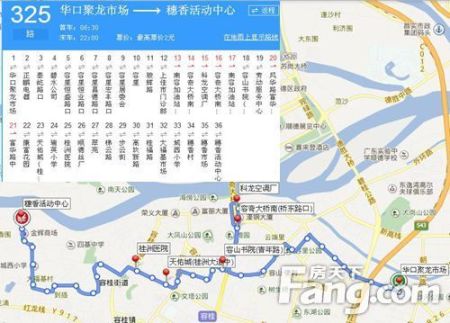 325路公交线路走线图