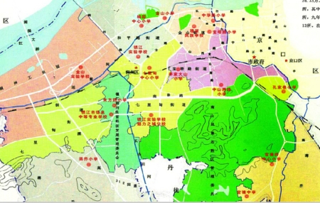 润州区中小学分布地图(图片来源于润州区教育网站)